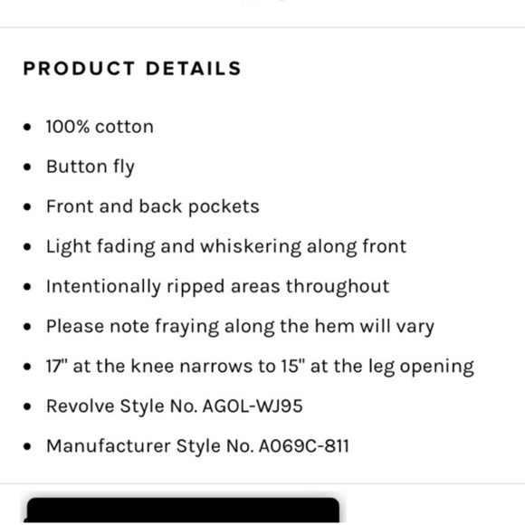 AGOLDE 100% ORGANIC COTTON RIPPED KNEE BUTTON FLY HIGH WAISTED JEANS - Picture 2 of 16